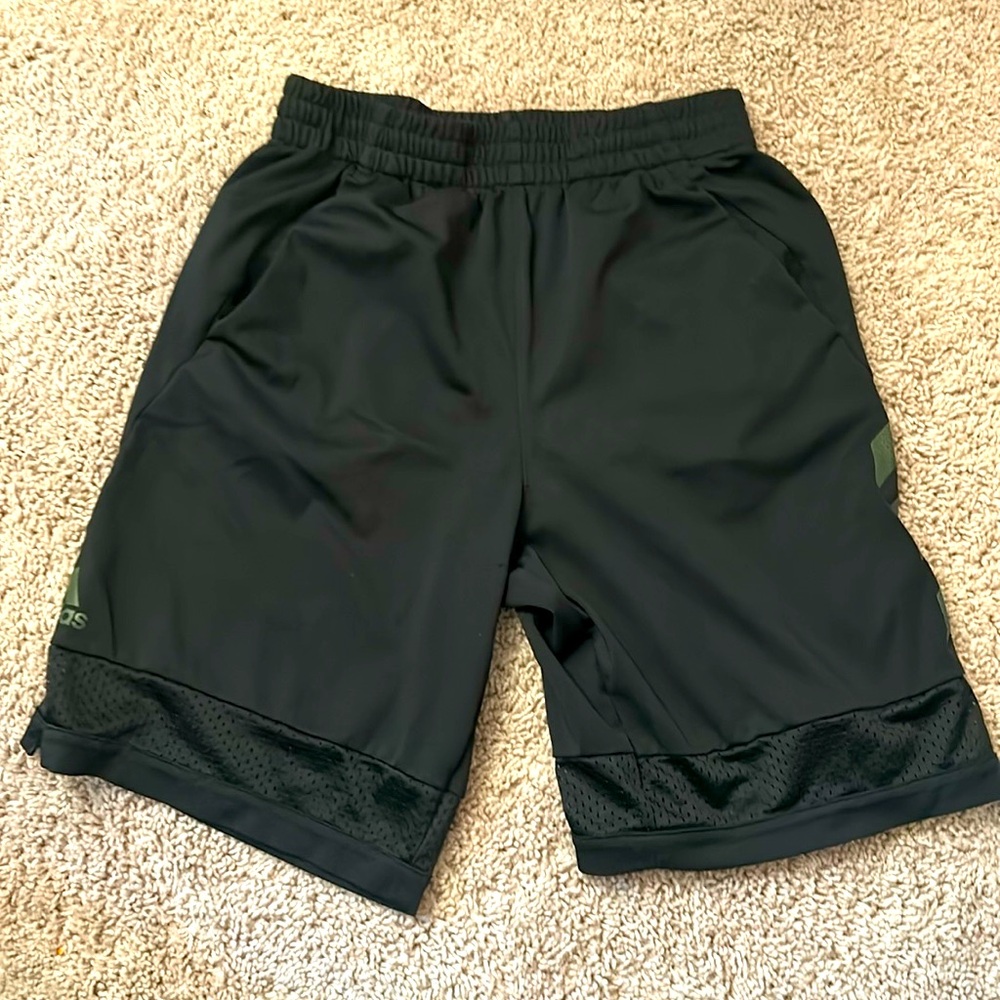 Adidas Black 100% Polyester Athletic Shorts